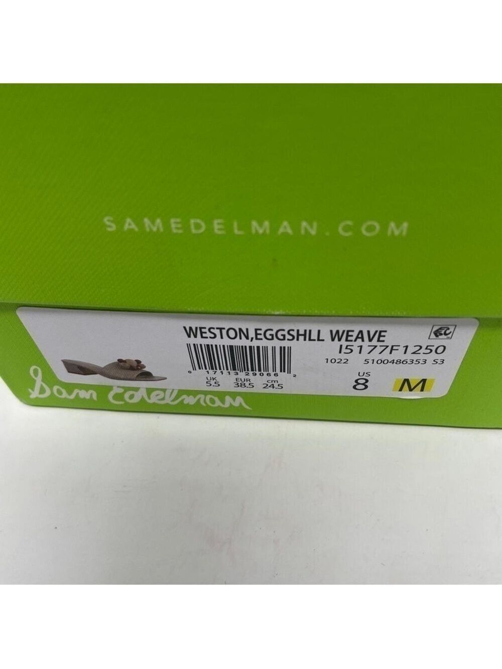 Sam Edelman Weston Eggshell Weave Block Heel Slide Sandal - NWT - Picture 11 of 12